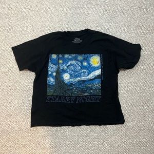 Cropped Starry Night graphic tee